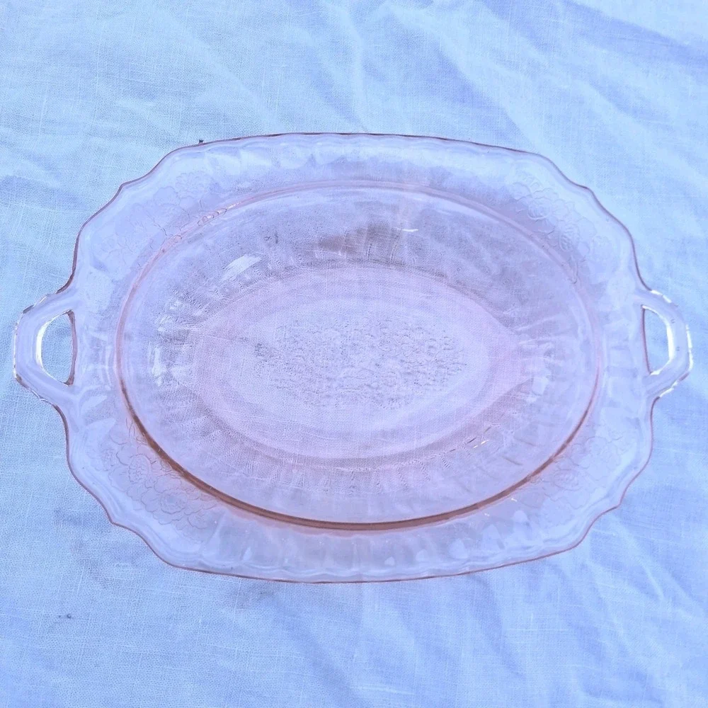 Vintage Anchor Hocking Mayfair Open‎ Rose Pink Depression Glass Bowl 11